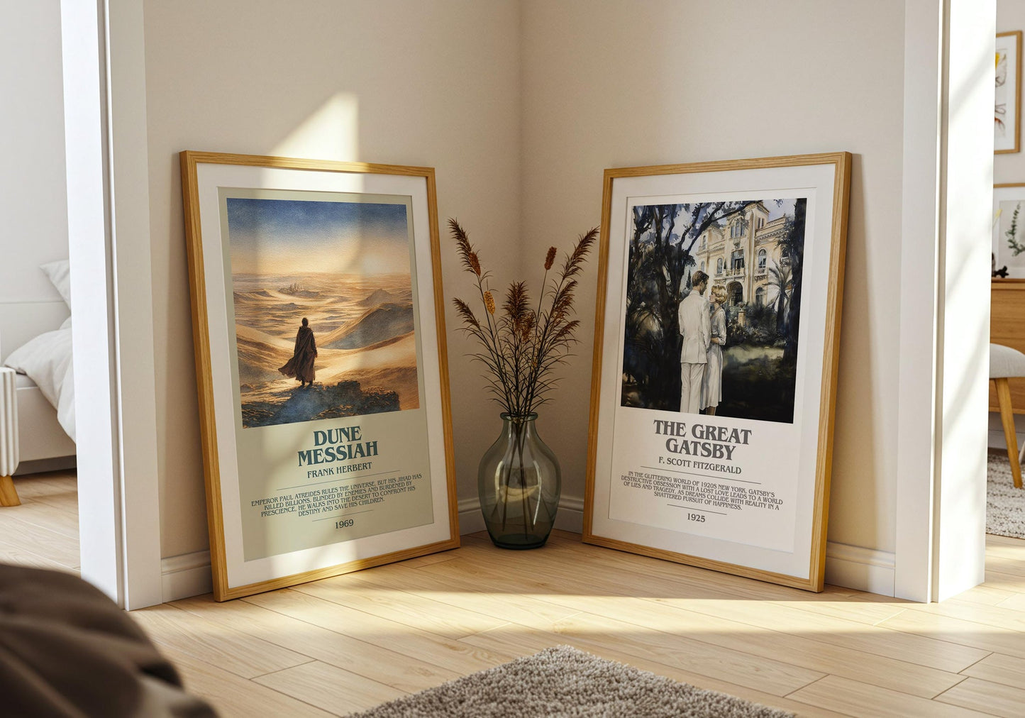 Dune Messiah bookish poster paired in gallery wall – literary art prints