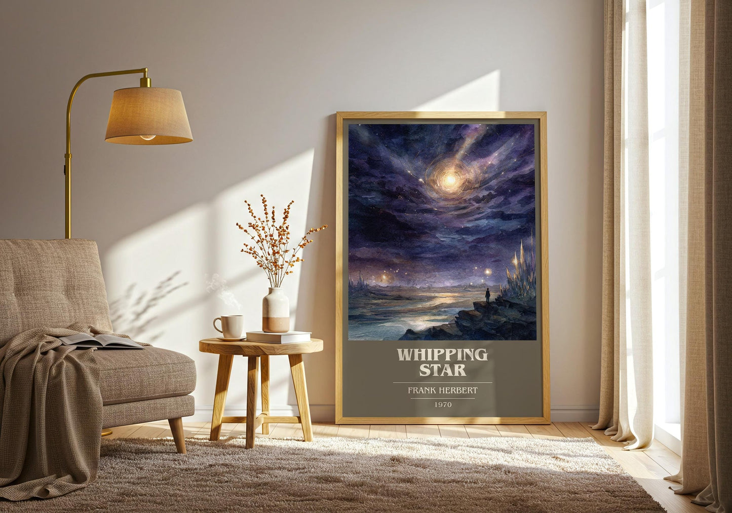 Whipping Star book cover print on bookshelf – Frank Herbert fan gift