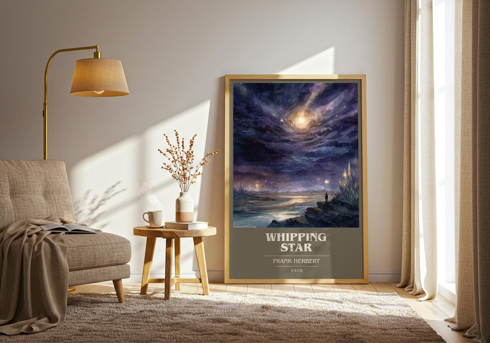 Whipping Star book cover print on bookshelf – Frank Herbert fan gift