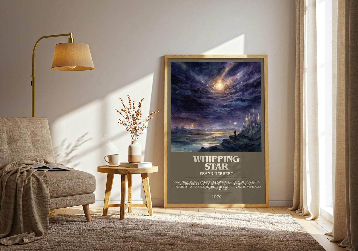 Whipping Star bookish print on bookshelf – Frank Herbert fan gift