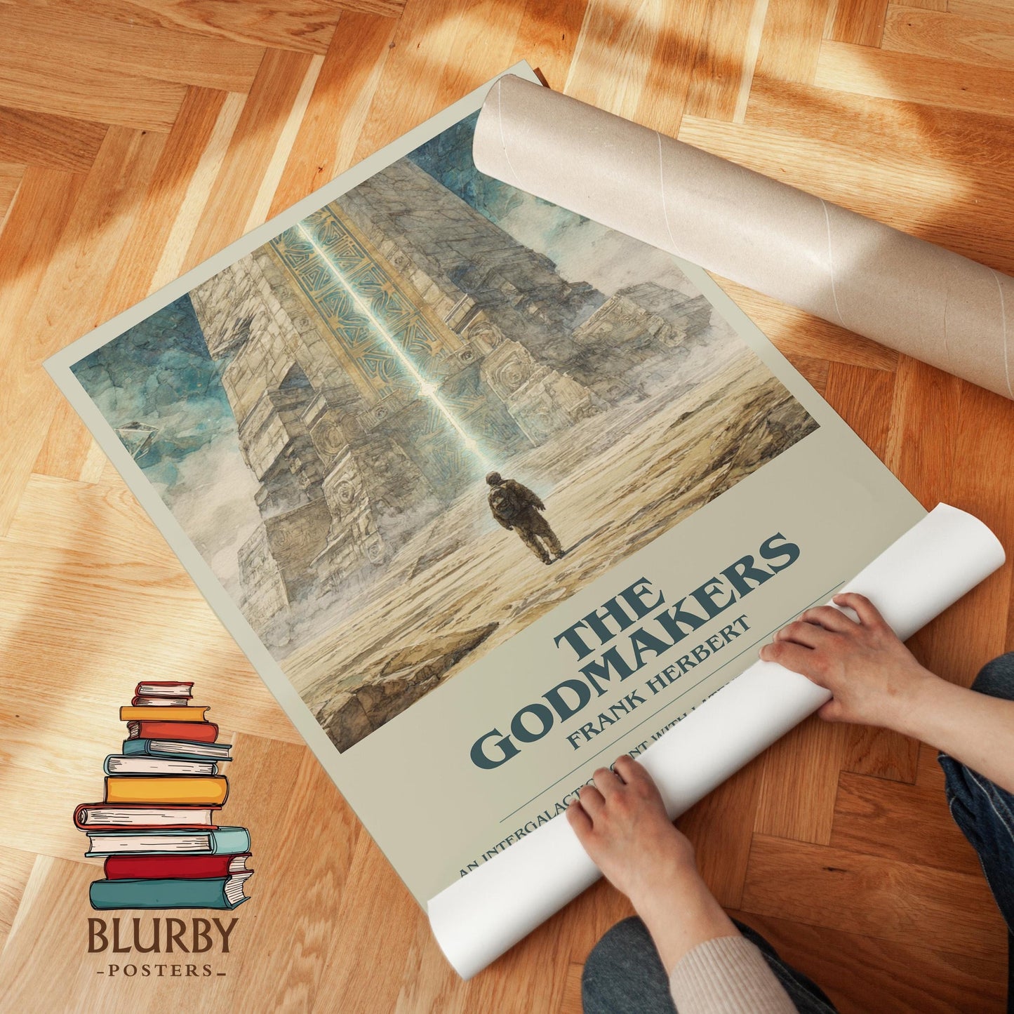 The Godmakers book poster packaging – museum-quality print rolled in protective tube