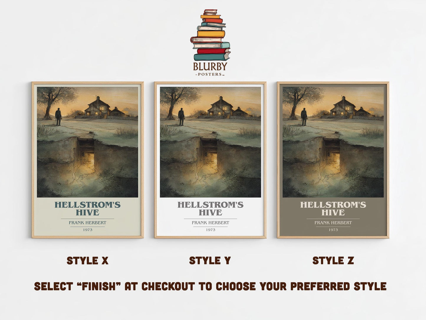 Hellstrom's Hive book cover poster colour and style options – Frank Herbert book art