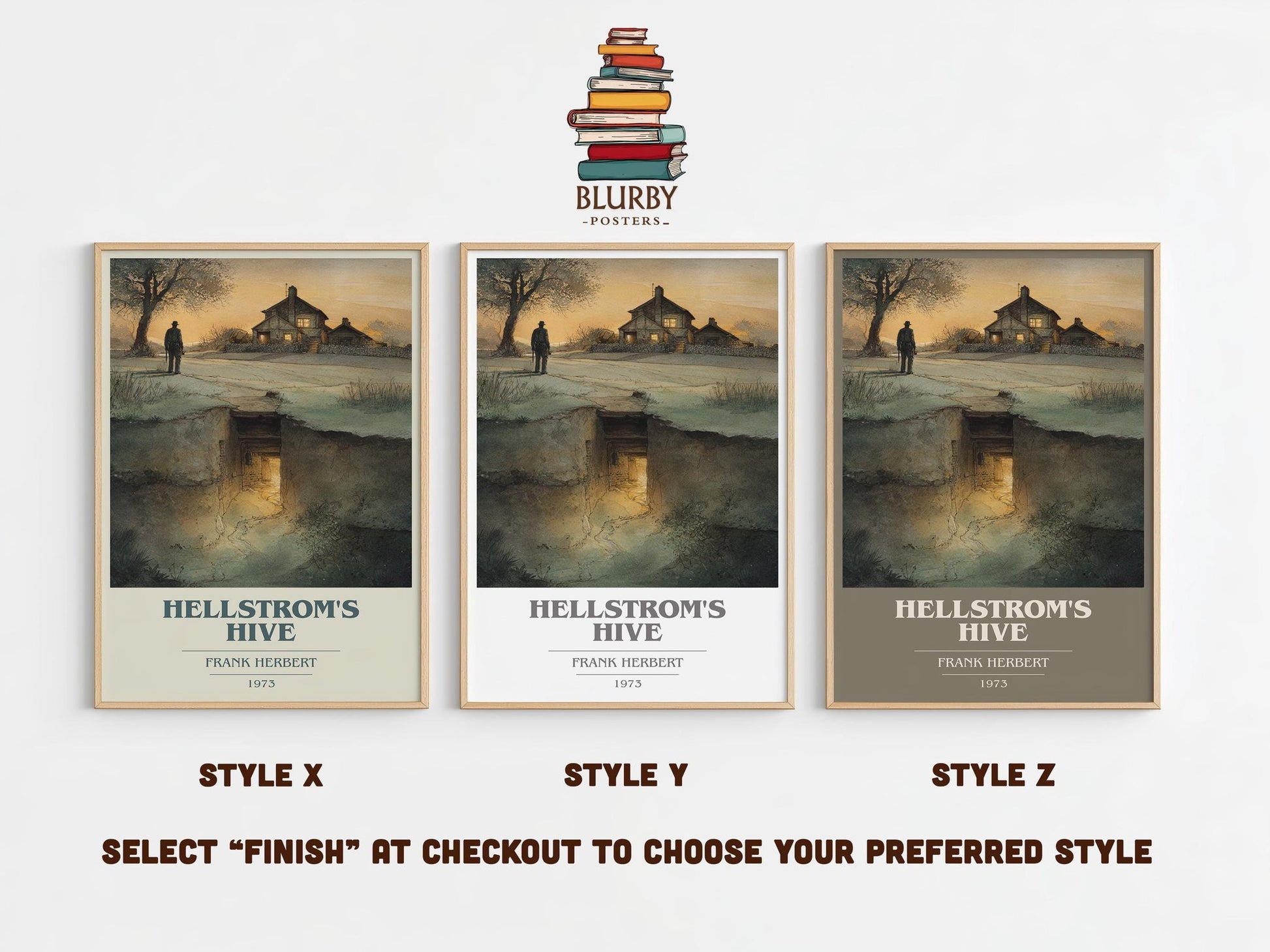 Hellstrom's Hive book cover poster colour and style options – Frank Herbert book art