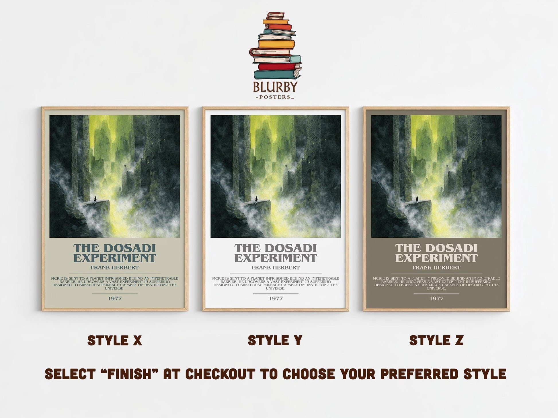 The Dosadi Experiment bookish poster colour and style options – Frank Herbert book art