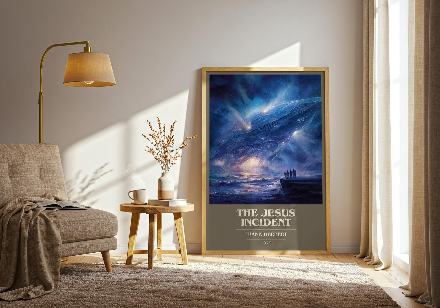 The Jesus Incident book cover poster paired in gallery wall – literary art prints