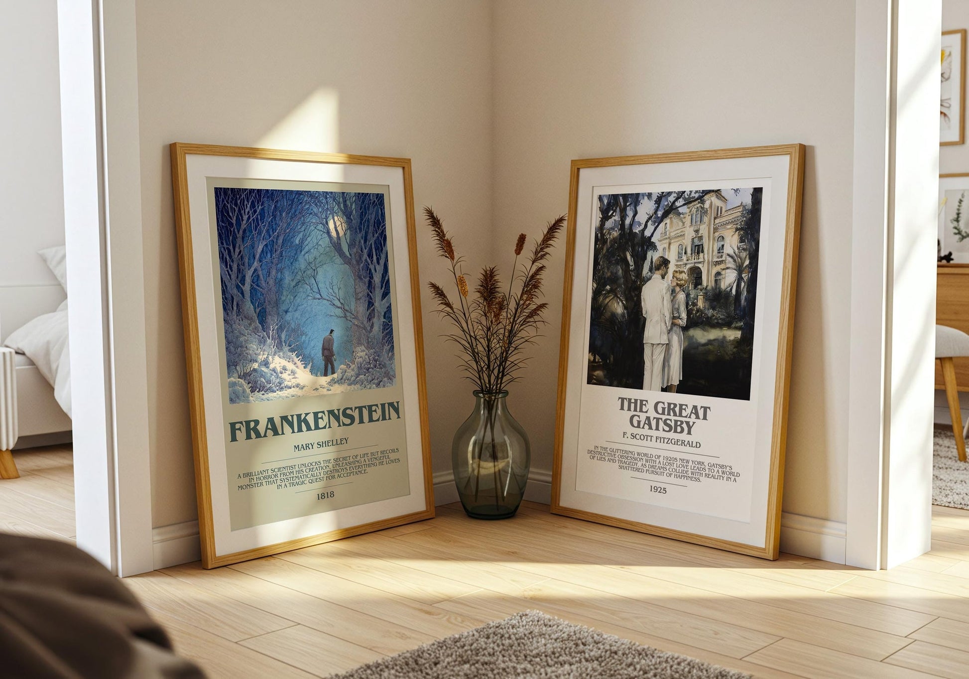 Frankenstein bookish poster paired in gallery wall – literary art prints