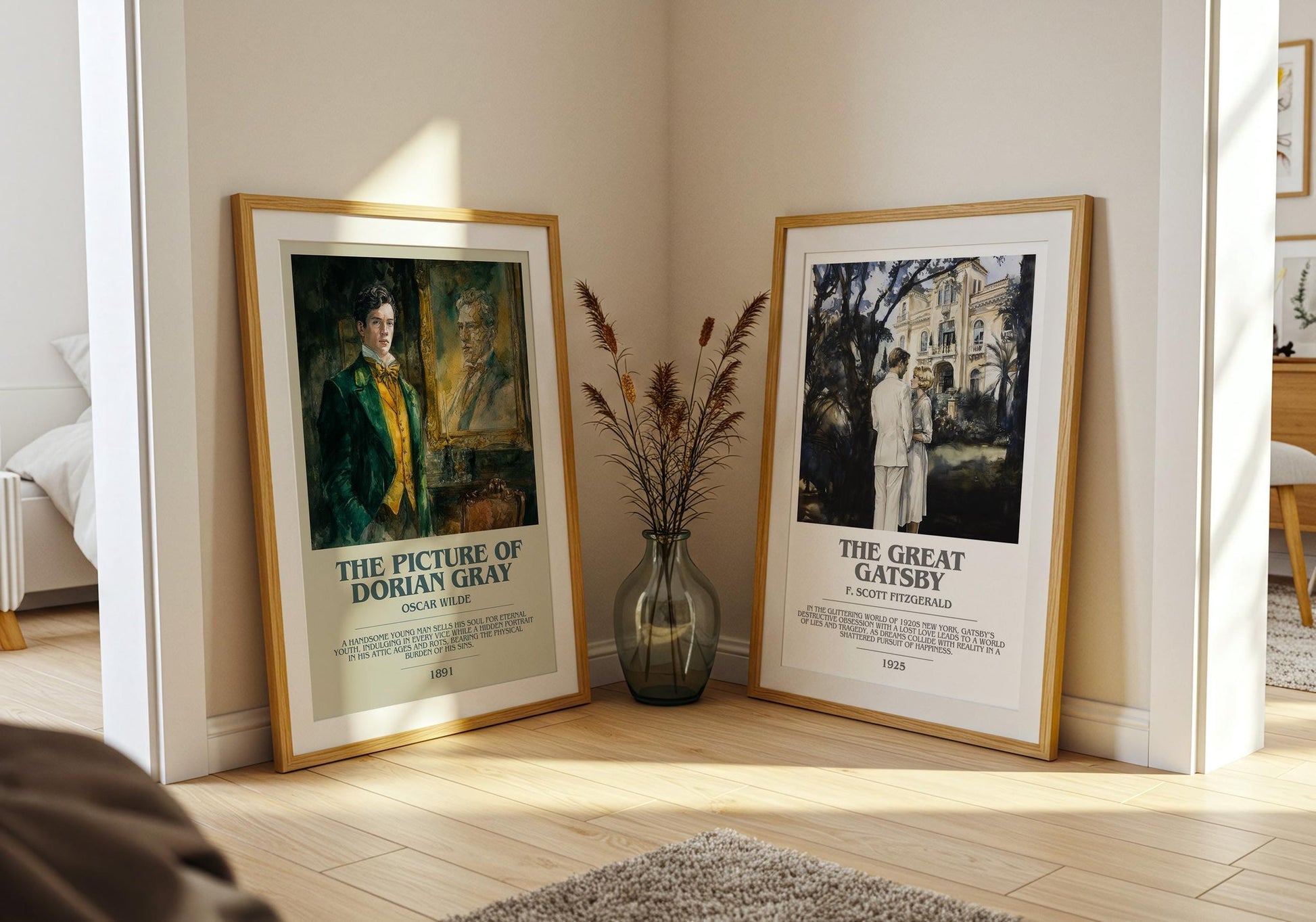 The Picture of Dorian Gray bookish poster paired in gallery wall – literary art prints