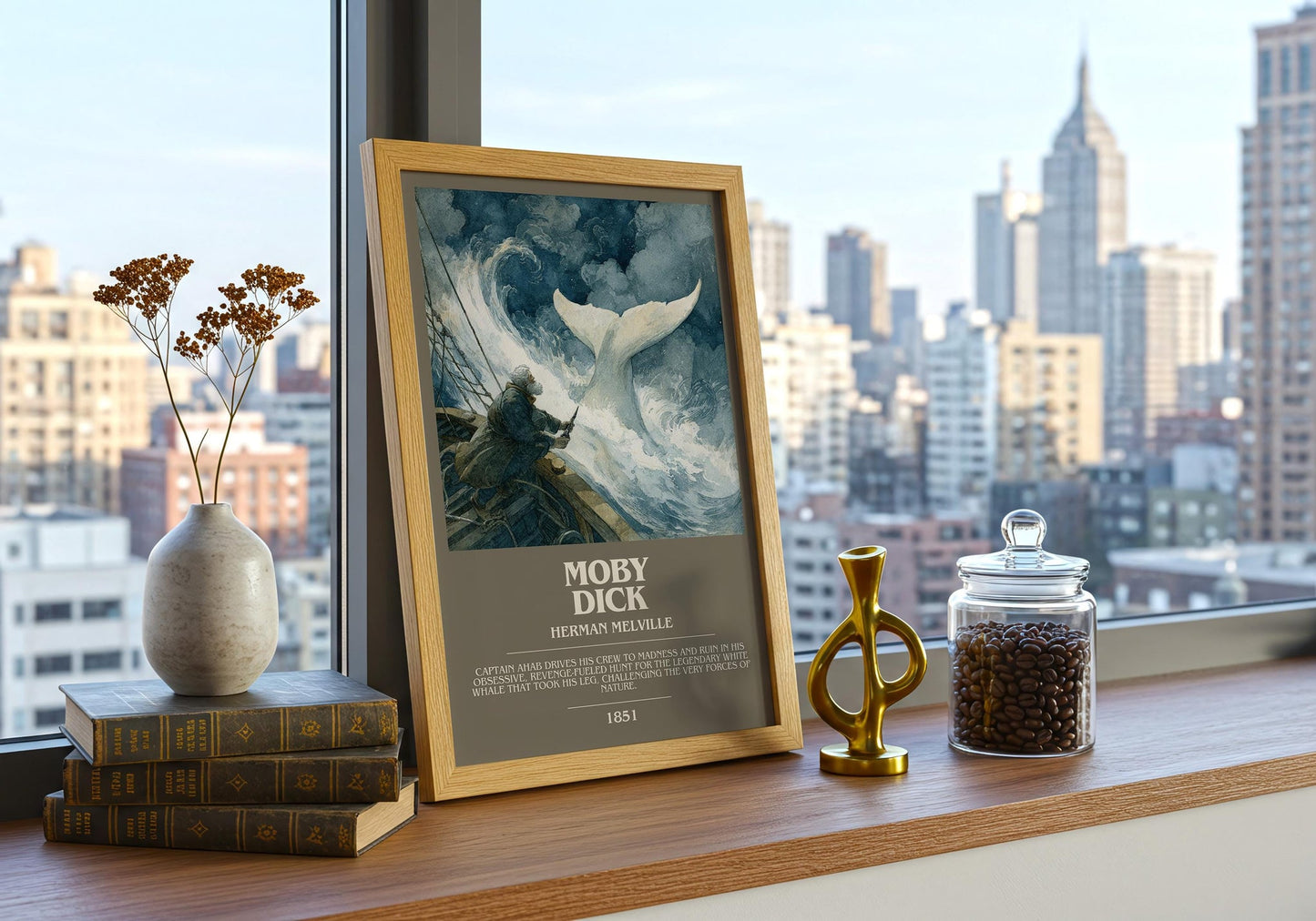 Moby Dick bookish book poster framed on wall – gothic wall art