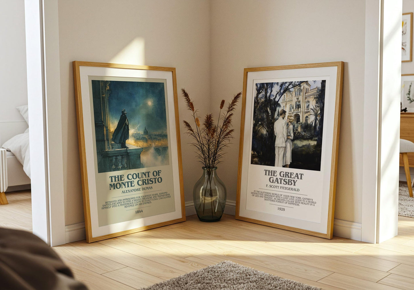 The Count of Monte Cristo bookish poster paired in gallery wall – literary art prints