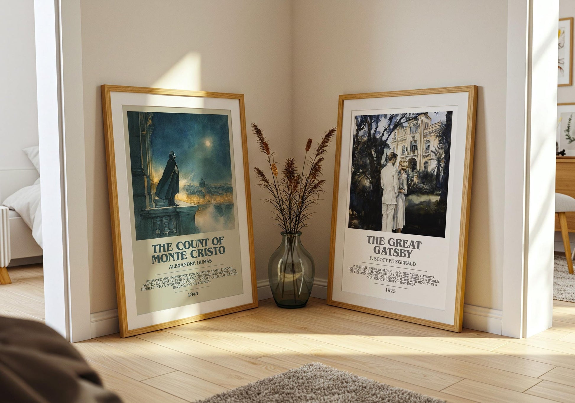 The Count of Monte Cristo bookish poster paired in gallery wall – literary art prints