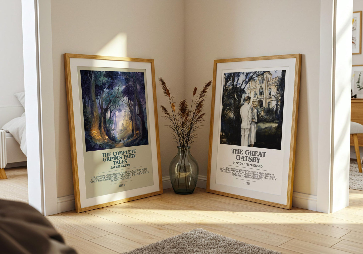 The Complete Grimm's Fairy Tales bookish poster paired in gallery wall – literary art prints