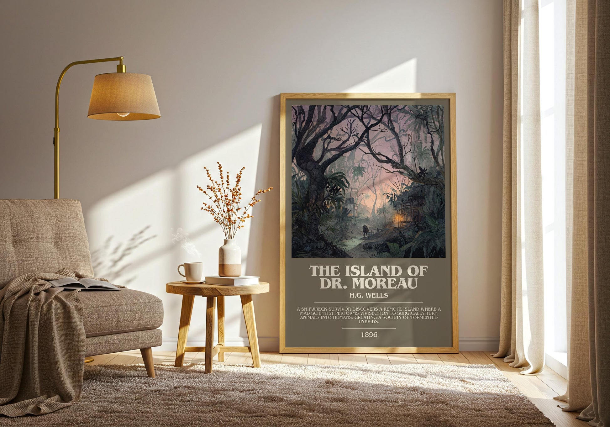 The Island of Dr. Moreau by H.G. Wells | Book Poster | Literary Art Gift For Book Lover | Novel Inspired Wall Art | Free Delivery