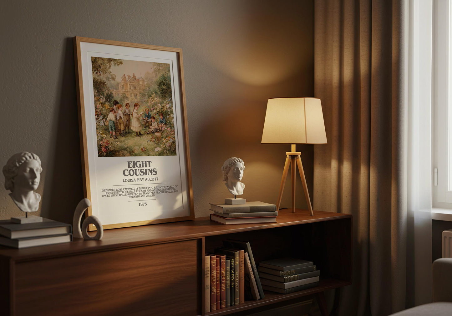 Eight Cousins by Louisa May Alcott | Book Poster | Literary Art Gift For Book Lover | Novel Inspired Wall Art | Free Delivery