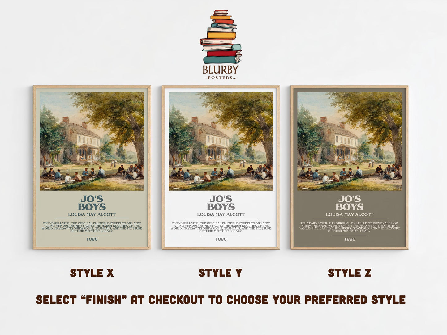 Jo's Boys by Louisa May Alcott | Book Poster | Literary Art Gift For Book Lover | Novel Inspired Wall Art | Free Delivery