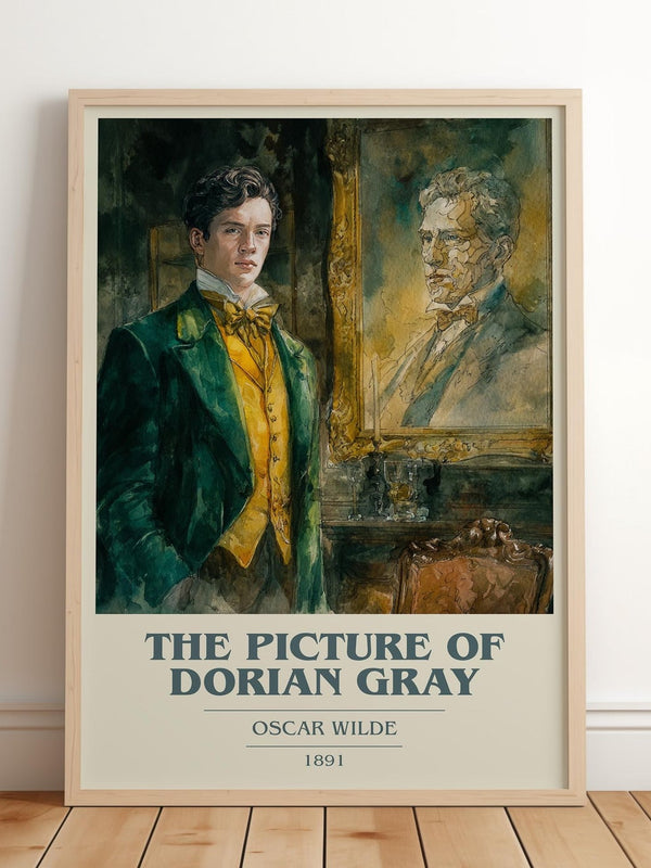 The Picture of Dorian Gray book cover print in frame leaning in hallway – gothic wall art
