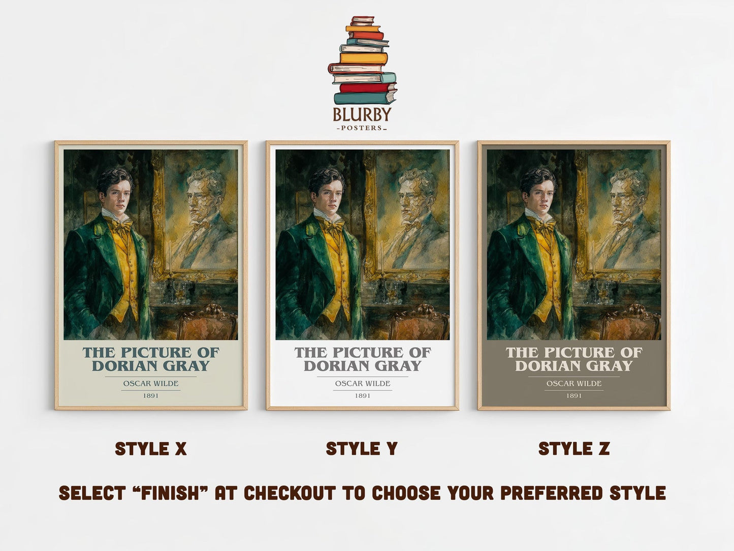 The Picture of Dorian Gray book cover poster colour and style options – Oscar Wilde book art