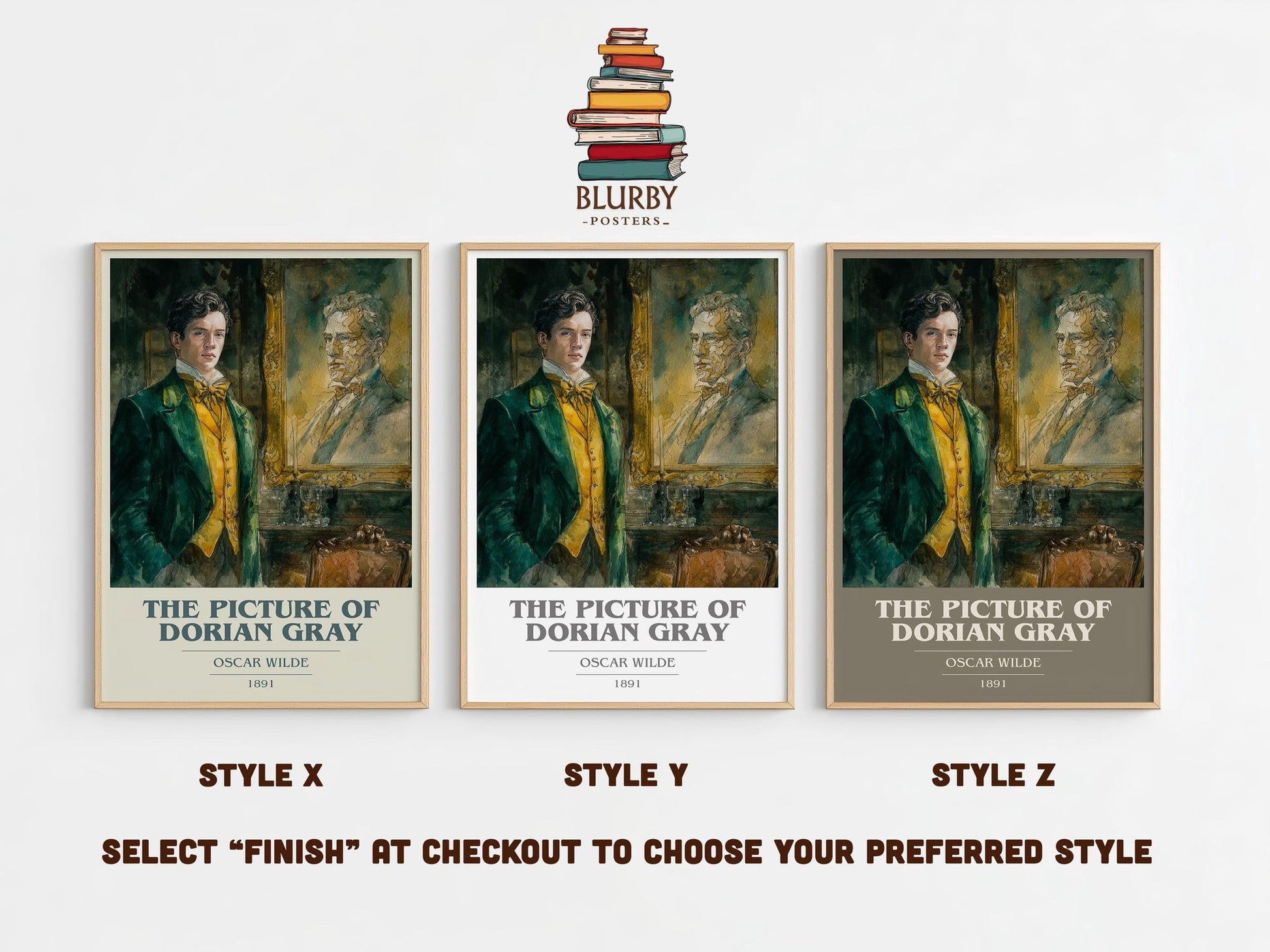 The Picture of Dorian Gray book cover poster colour and style options – Oscar Wilde book art