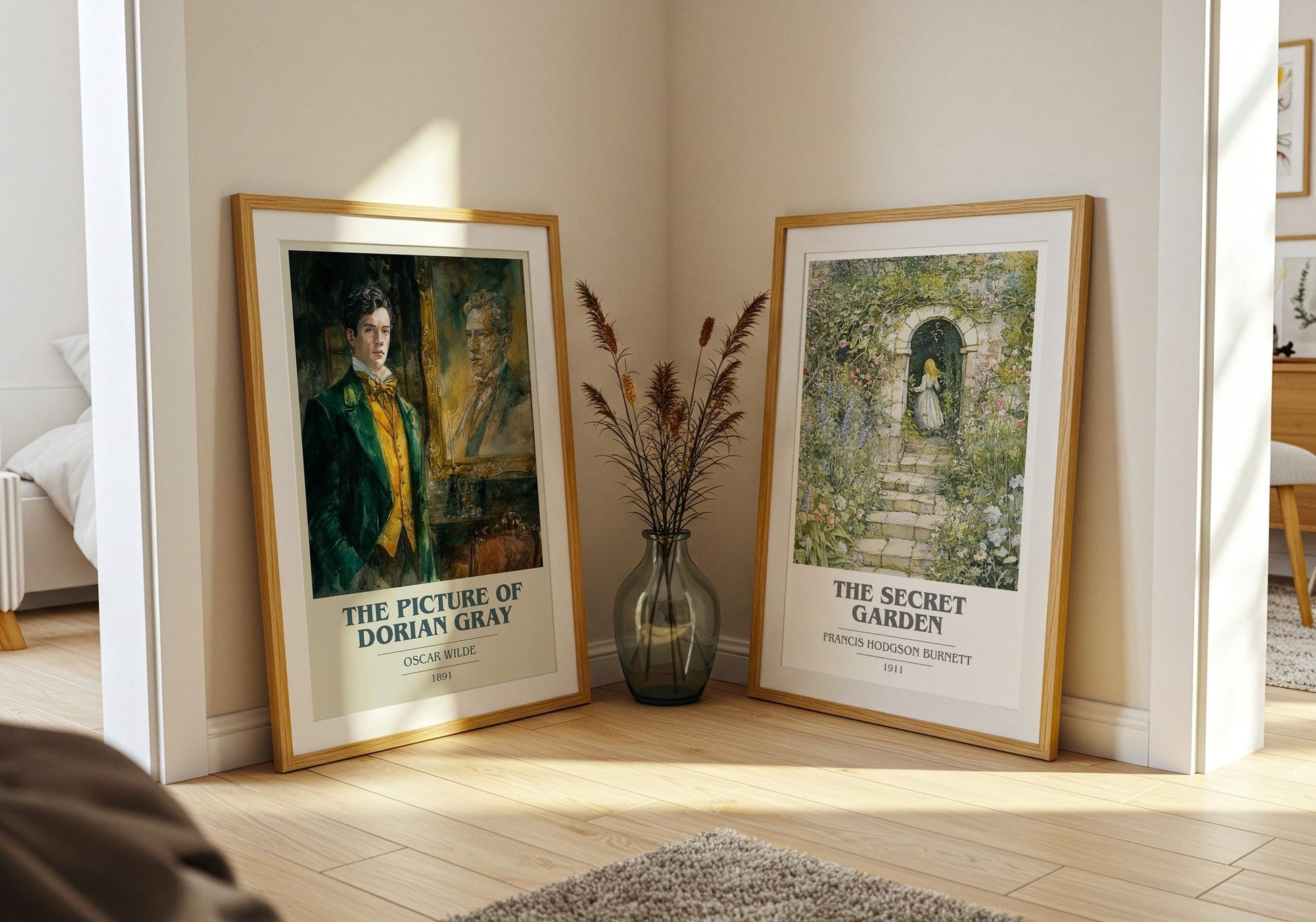 The Picture of Dorian Gray book cover poster paired in gallery wall – literary art prints