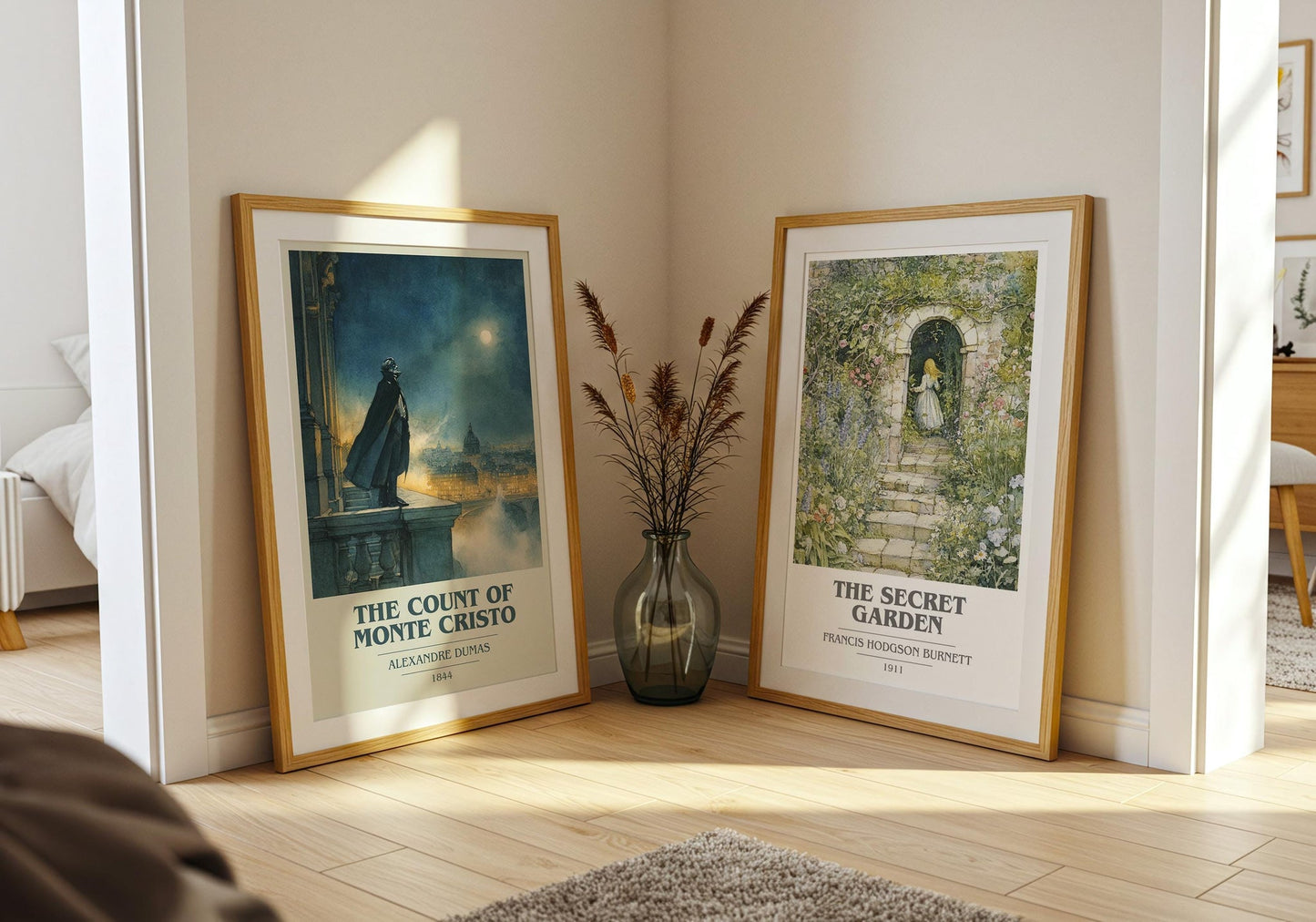 The Count of Monte Cristo book cover print on bookshelf – Alexandre Dumas fan gift