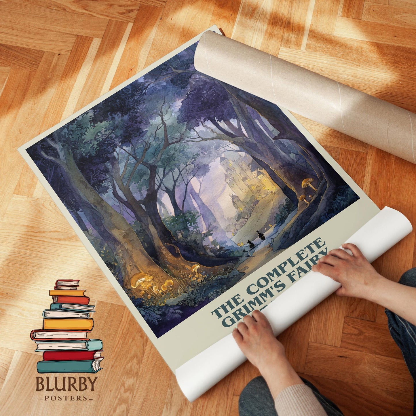 The Complete Grimm's Fairy Tales book poster packaging – museum-quality print rolled in protective tube