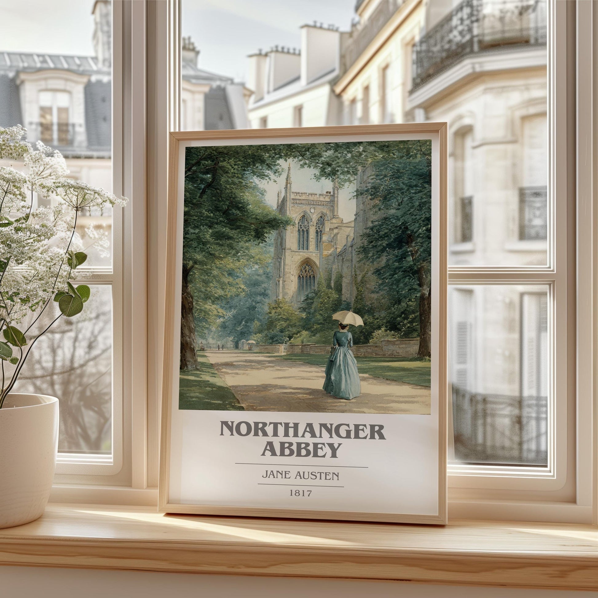Northanger Abbey book cover book poster framed on wall – sci fi wall art