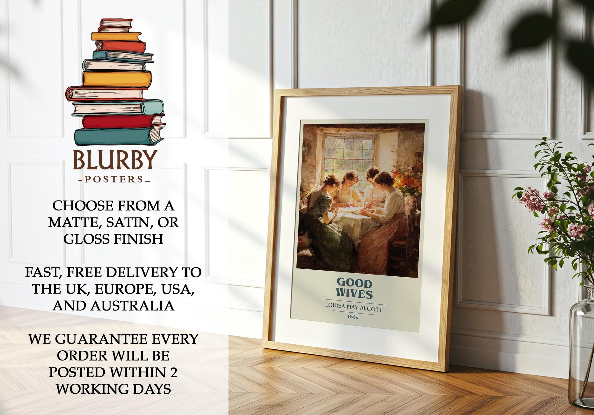 Good Wives by Louisa May Alcott | Book Poster | Literary Art Gift For Book Lover | Novel Inspired Wall Art | Free Delivery