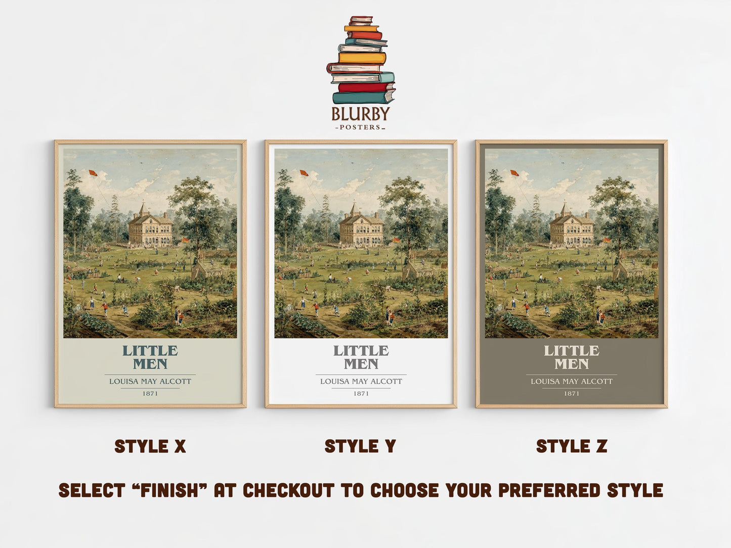 Little Men by Louisa May Alcott | Book Poster | Literary Art Gift For Book Lover | Novel Inspired Wall Art | Free Delivery