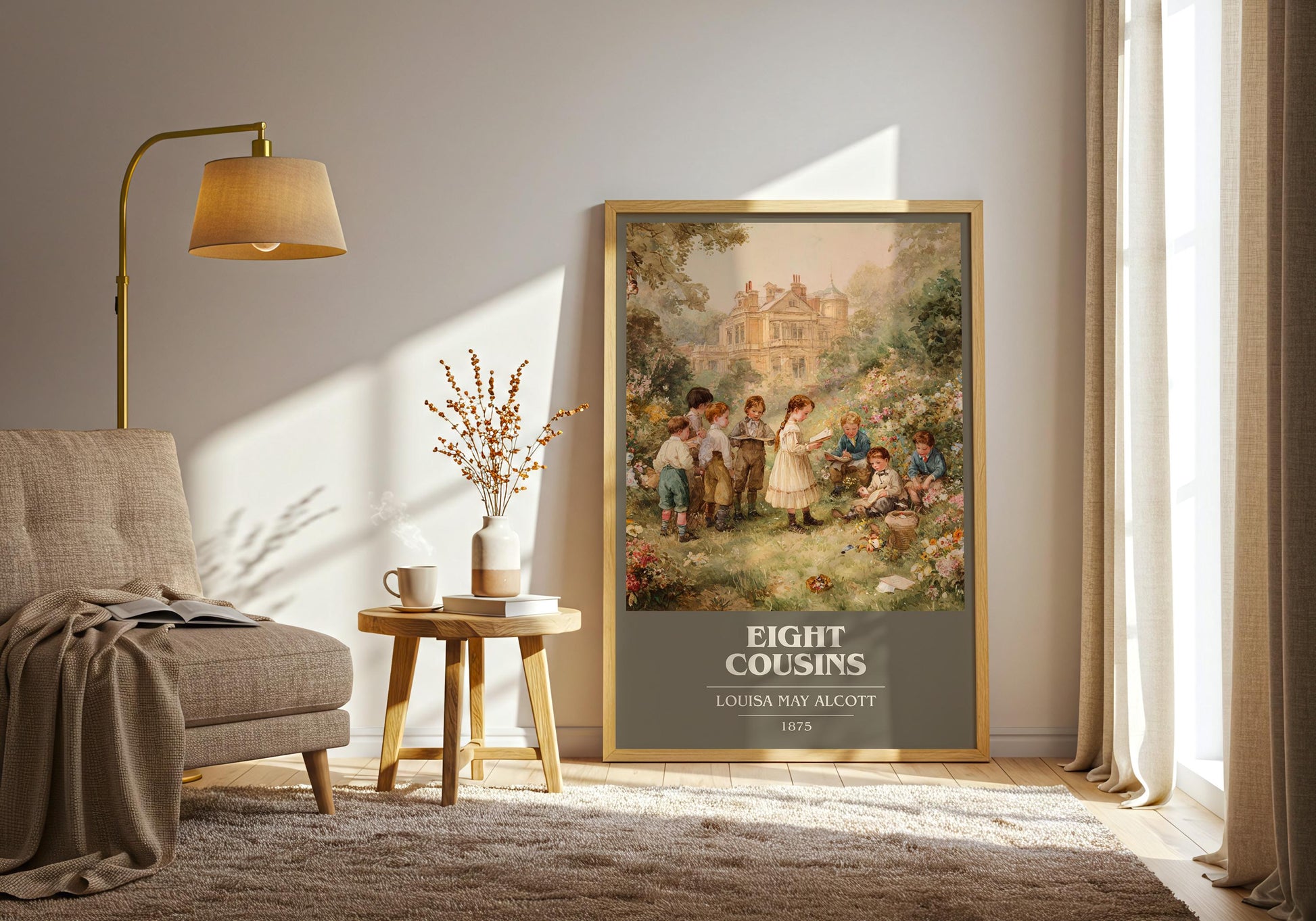 Eight Cousins by Louisa May Alcott | Book Poster | Literary Art Gift For Book Lover | Novel Inspired Wall Art | Free Delivery
