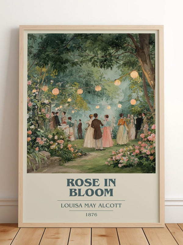 Rose In Bloom book cover poster colour and style options – Louisa May Alcott book art
