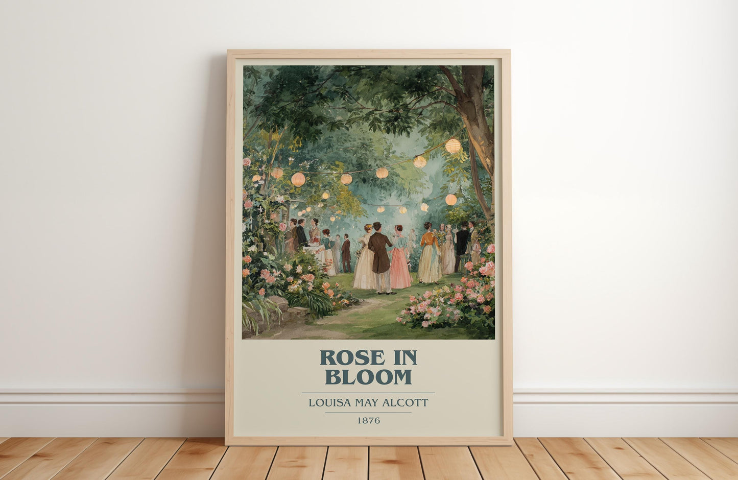 Rose In Bloom book cover poster colour and style options – Louisa May Alcott book art