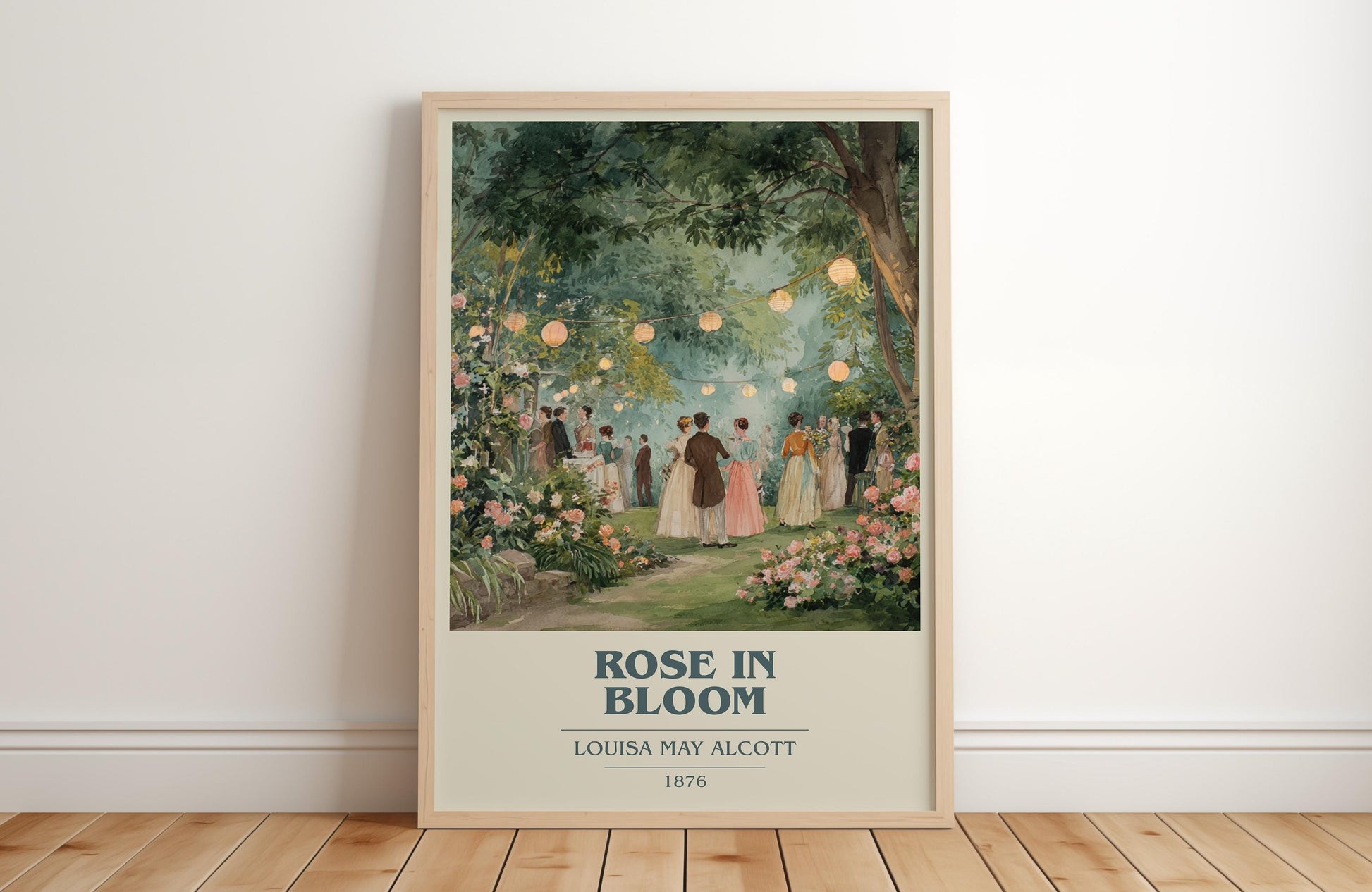 Rose In Bloom book cover poster colour and style options – Louisa May Alcott book art