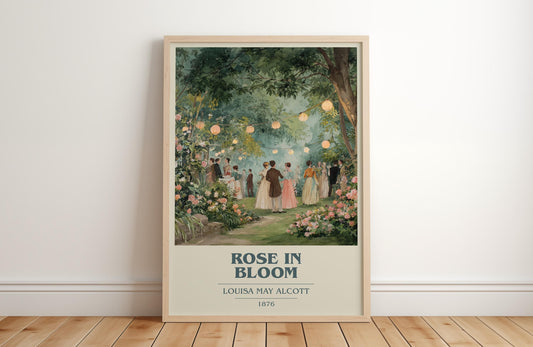 Rose In Bloom by Louisa May Alcott | Book Poster | Literary Art Gift For Book Lover | Novel Inspired Wall Art | Free Delivery