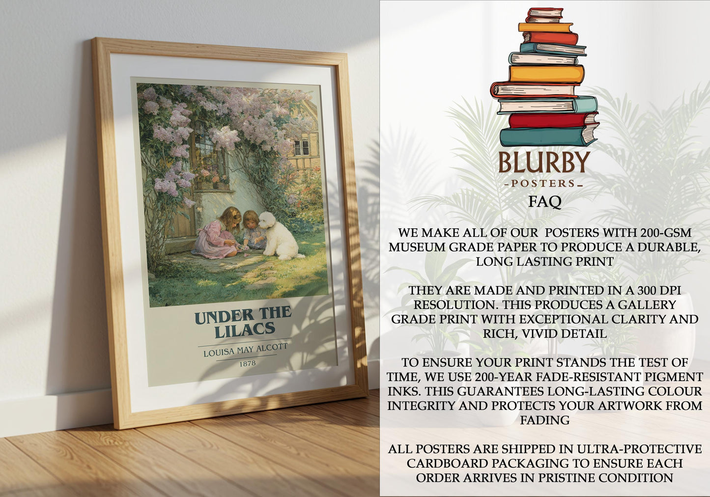 Under The Lilacs by Louisa May Alcott | Book Poster | Literary Art Gift For Book Lover | Novel Inspired Wall Art | Free Delivery