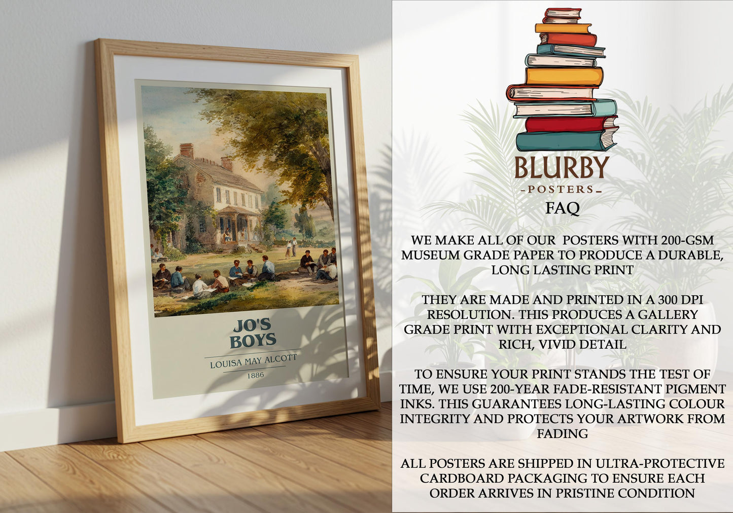 Jo's Boys by Louisa May Alcott | Book Poster | Literary Art Gift For Book Lover | Novel Inspired Wall Art | Free Delivery
