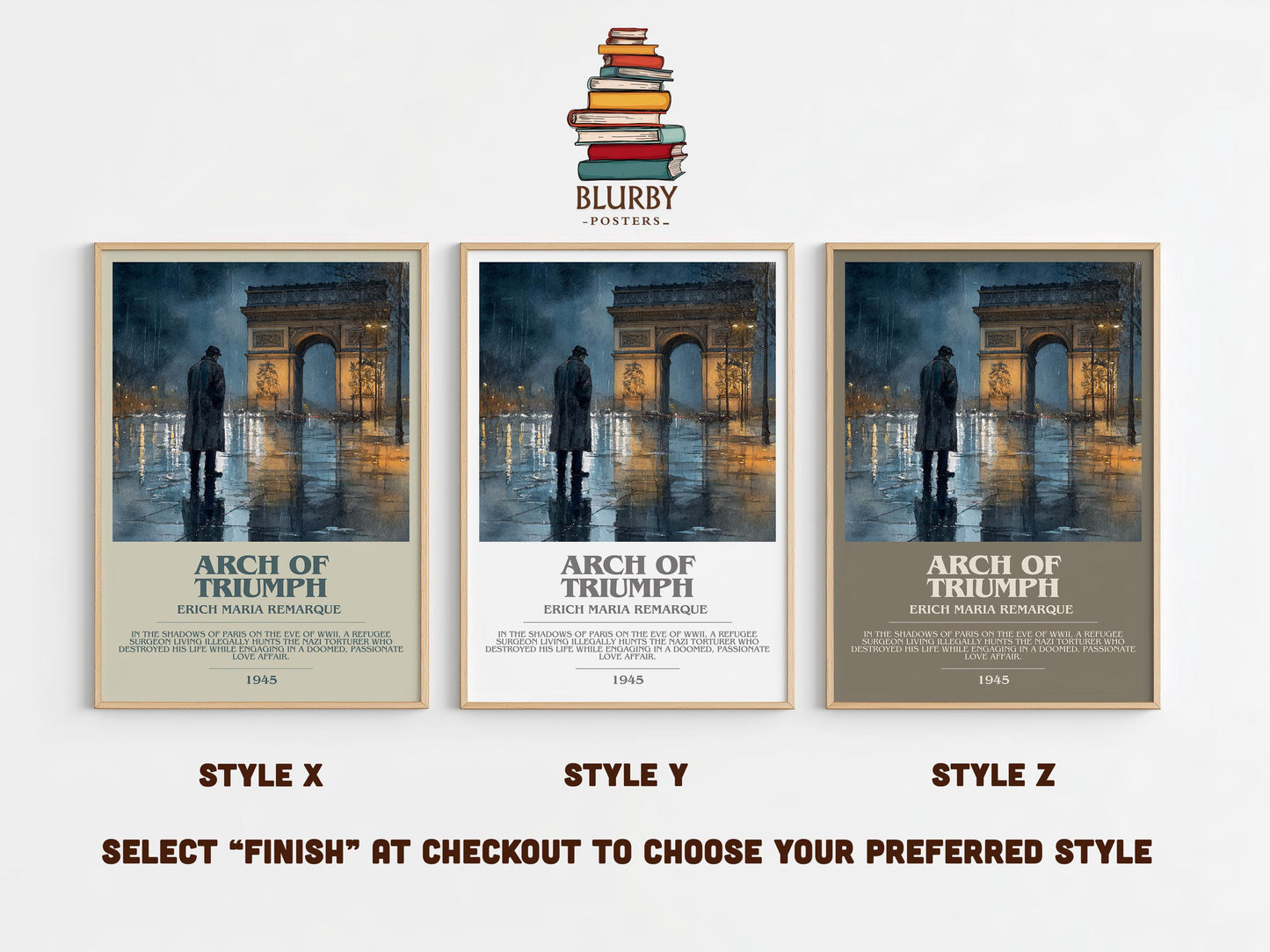 Arch Of Triumph bookish poster colour and style options – Erich Maria Remarque book art