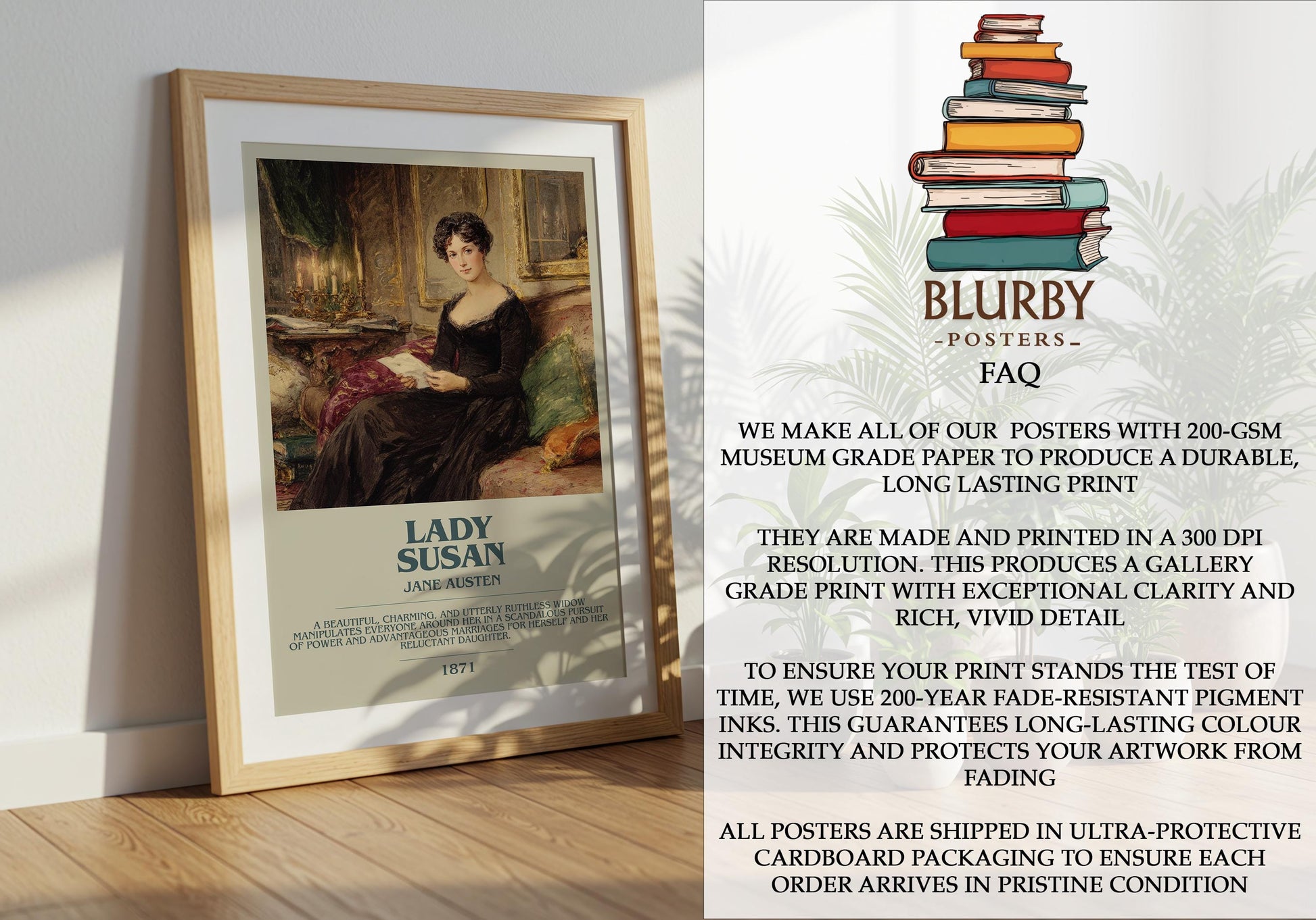 Lady Susan by Jane Austen | Book Poster | Literary Art Gift For Book Lover | Novel Inspired Wall Art | Free Delivery