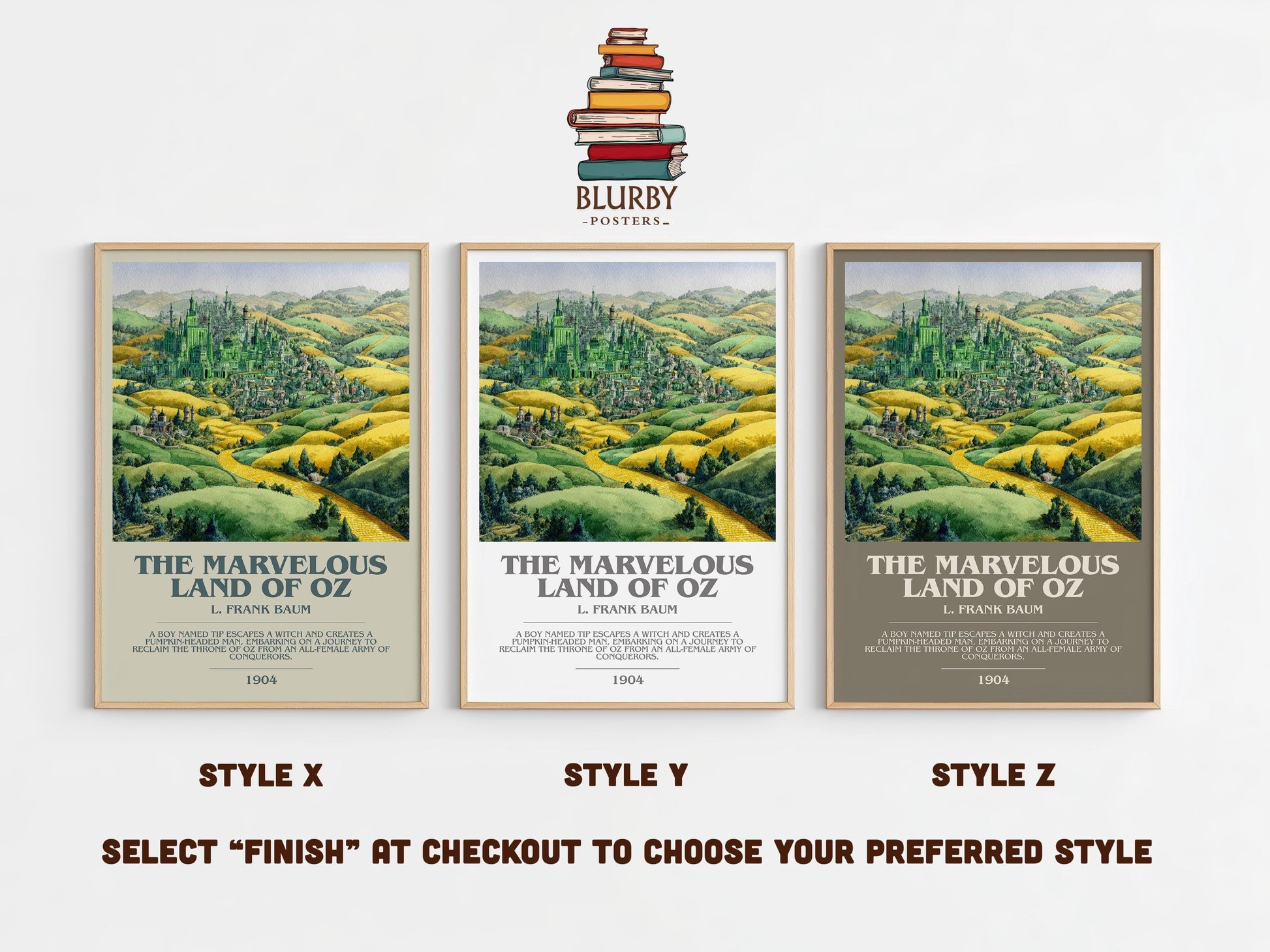 The Marvelous Land of Oz by L. Frank Baum | Book Poster | Literary Art Gift For Book Lover | Novel Inspired Wall Art | Free Delivery