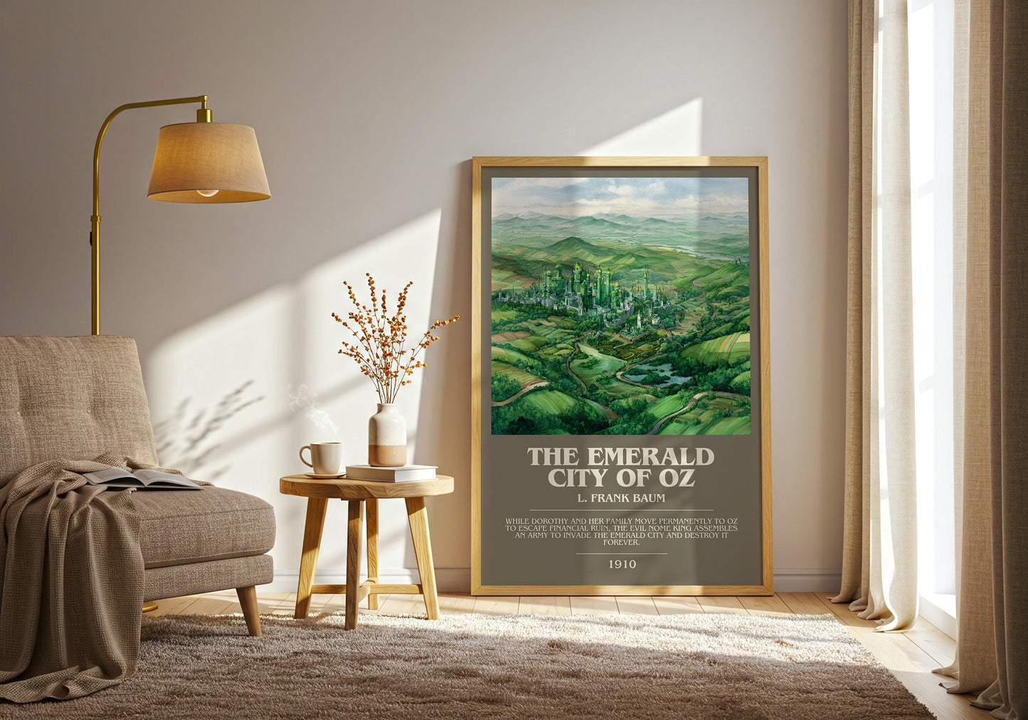 The Emerald City of Oz by L. Frank Baum | Book Poster | Literary Art Gift For Book Lover | Novel Inspired Wall Art | Free Delivery