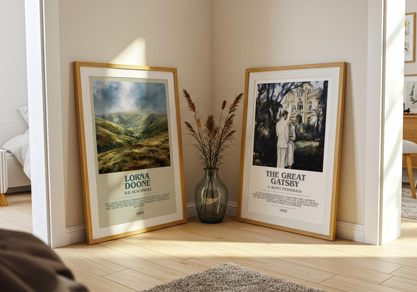 Lorna Doone bookish poster paired in gallery wall – literary art prints