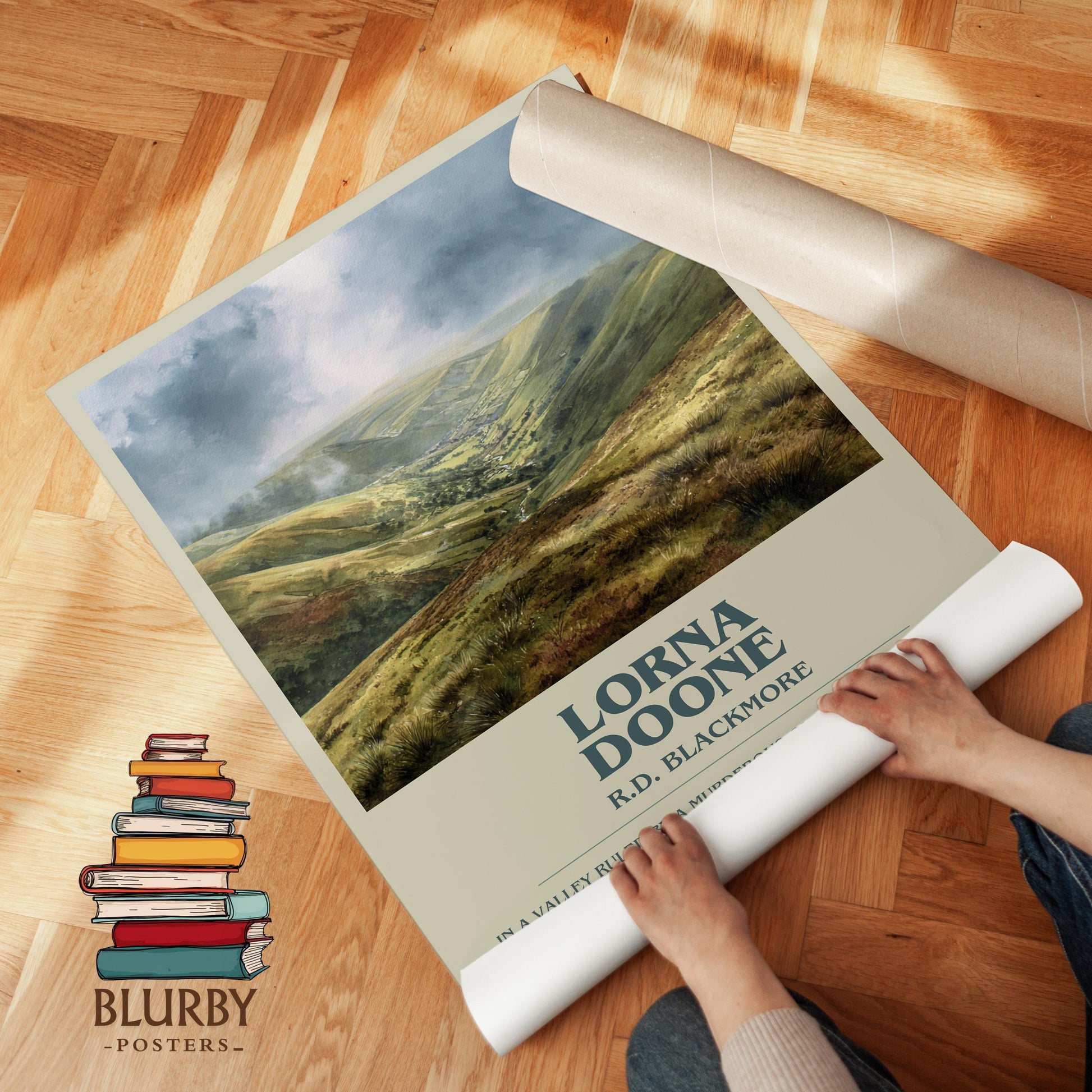 Lorna Doone book poster packaging – museum-quality print rolled in protective tube