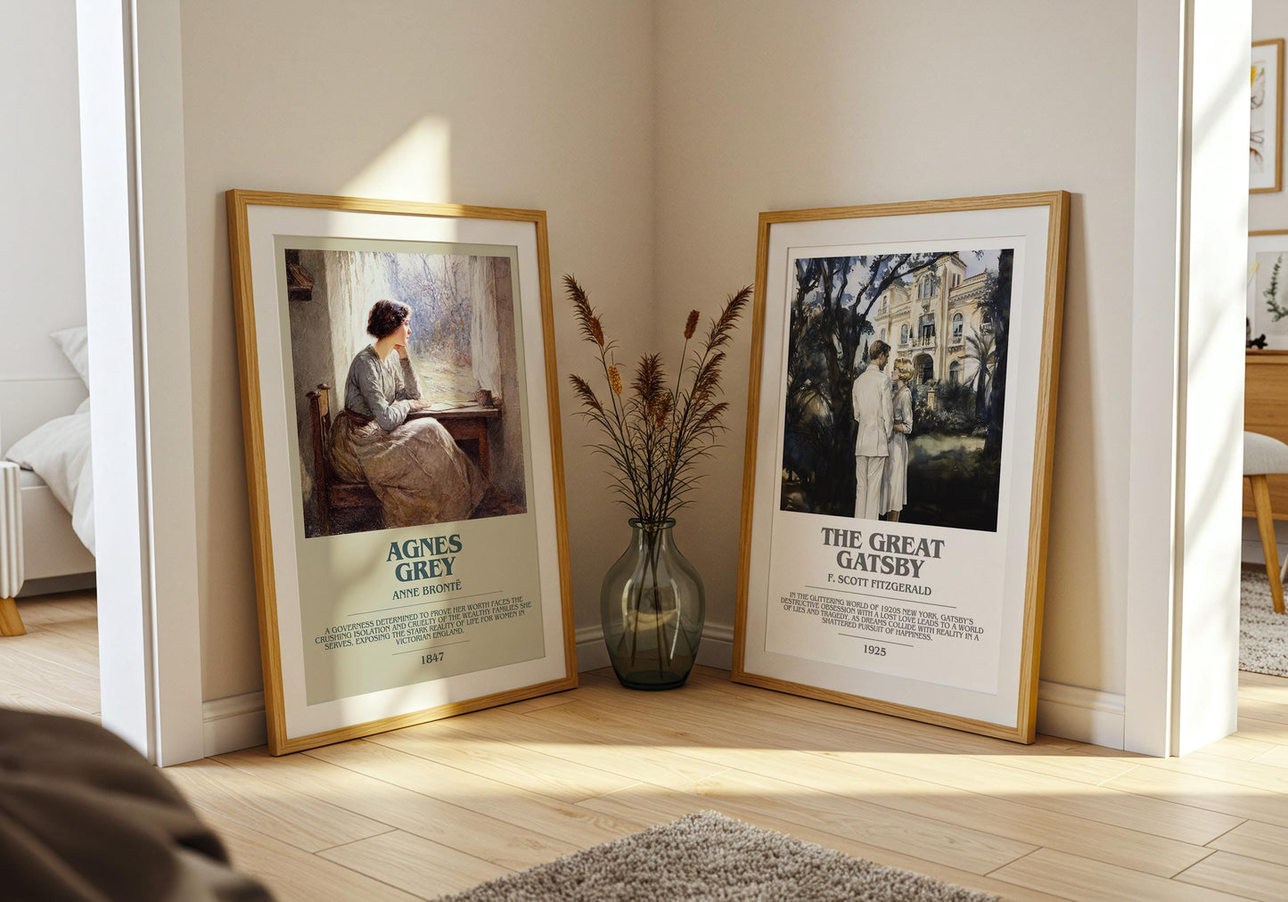 Agnes Grey bookish poster paired in gallery wall – literary art prints