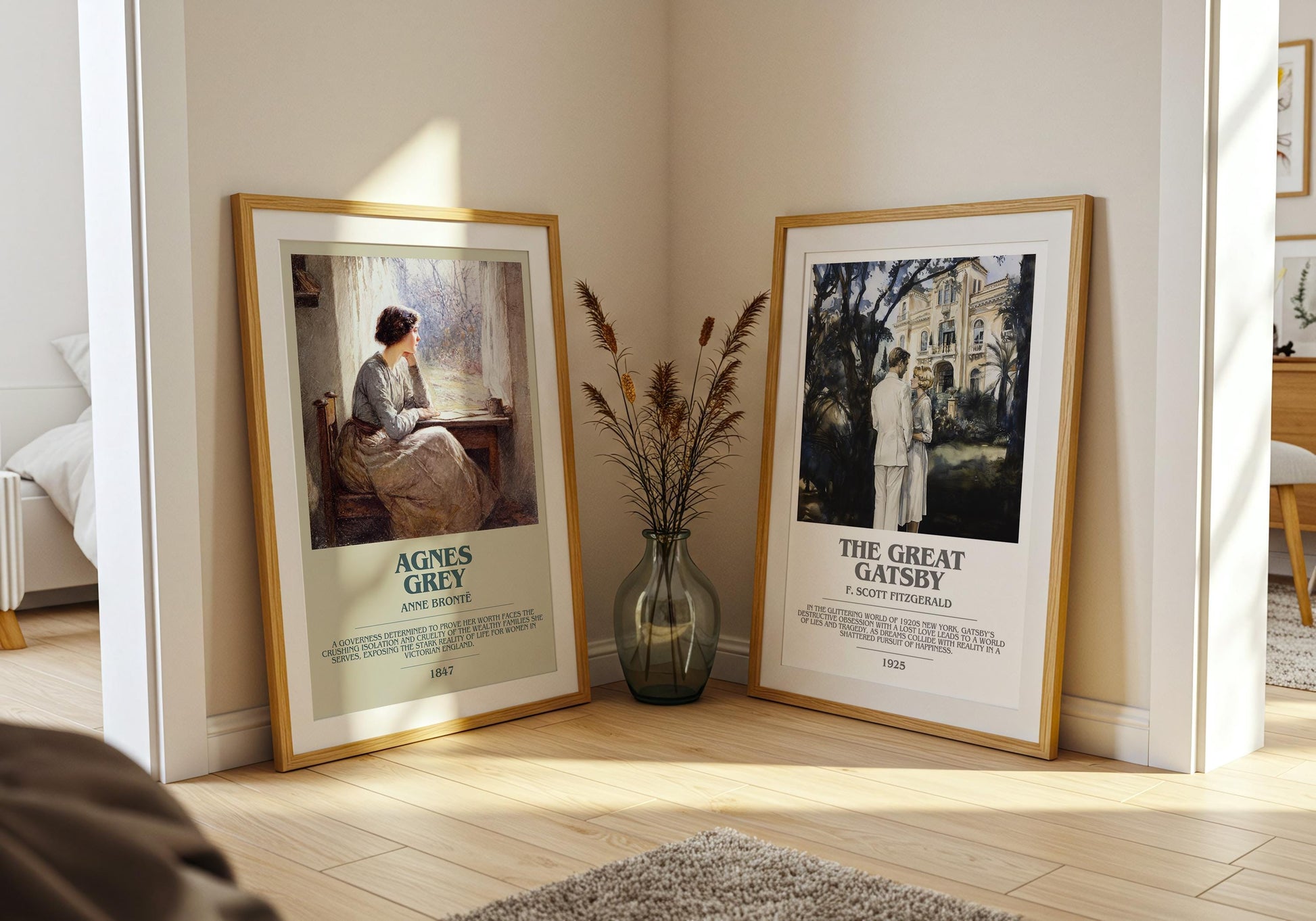 Agnes Grey bookish poster paired in gallery wall – literary art prints