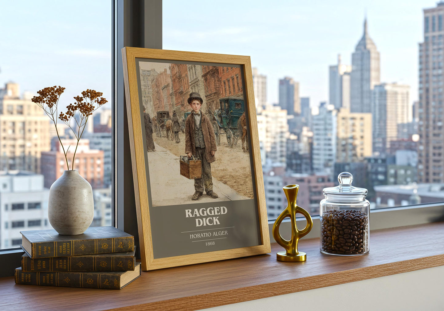 Ragged Dick book cover book poster framed on wall – historical fiction wall art