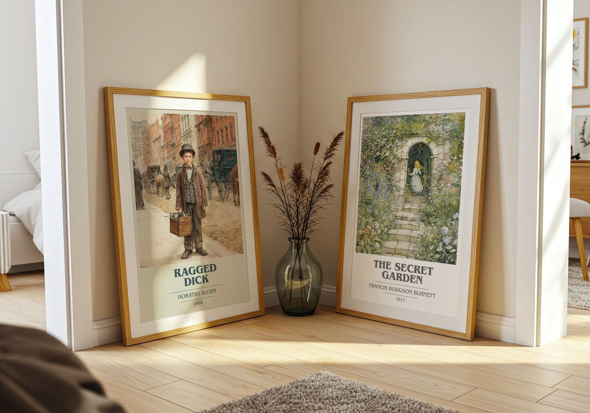 Ragged Dick book cover poster paired in gallery wall – literary art prints