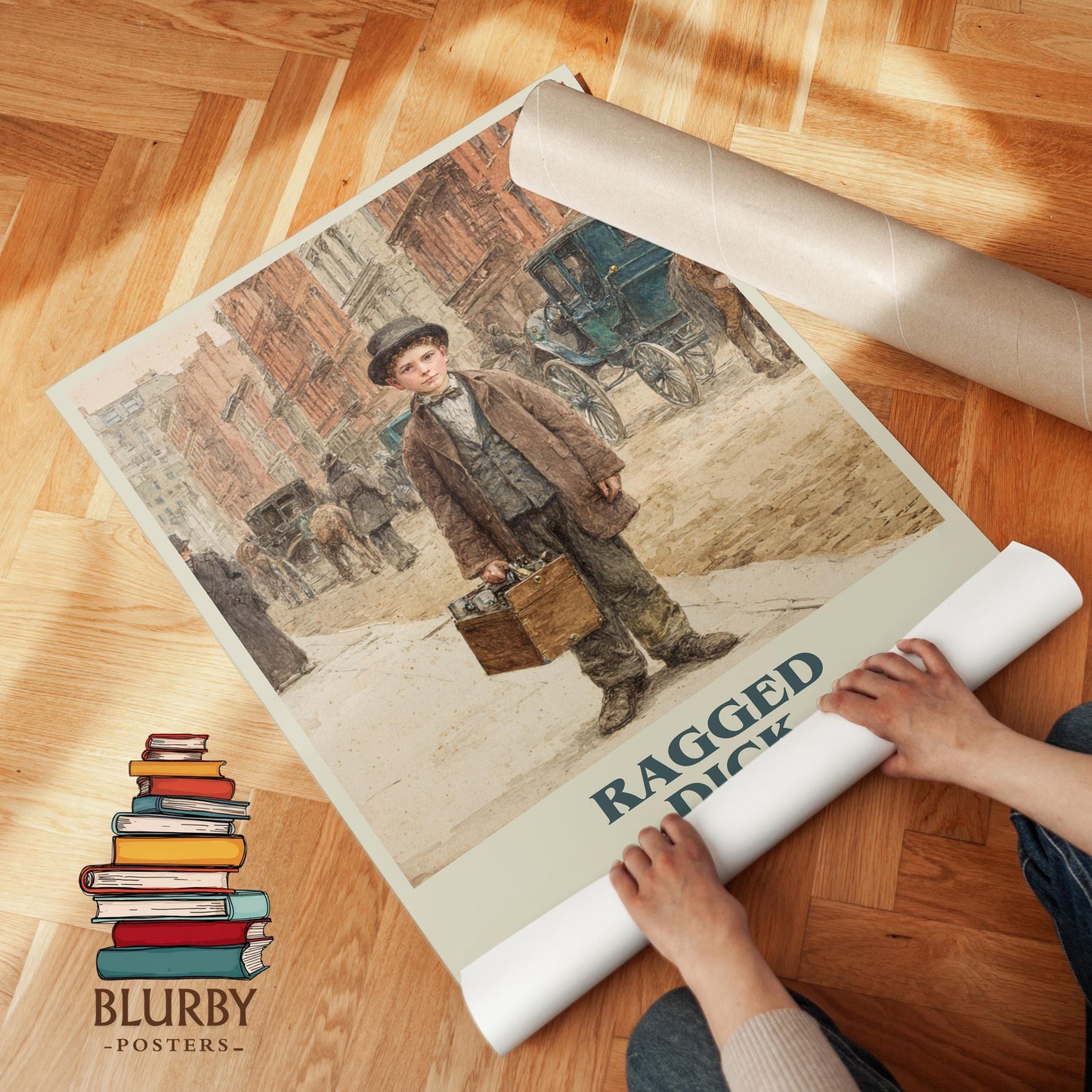 Ragged Dick book poster packaging – museum-quality print rolled in protective tube