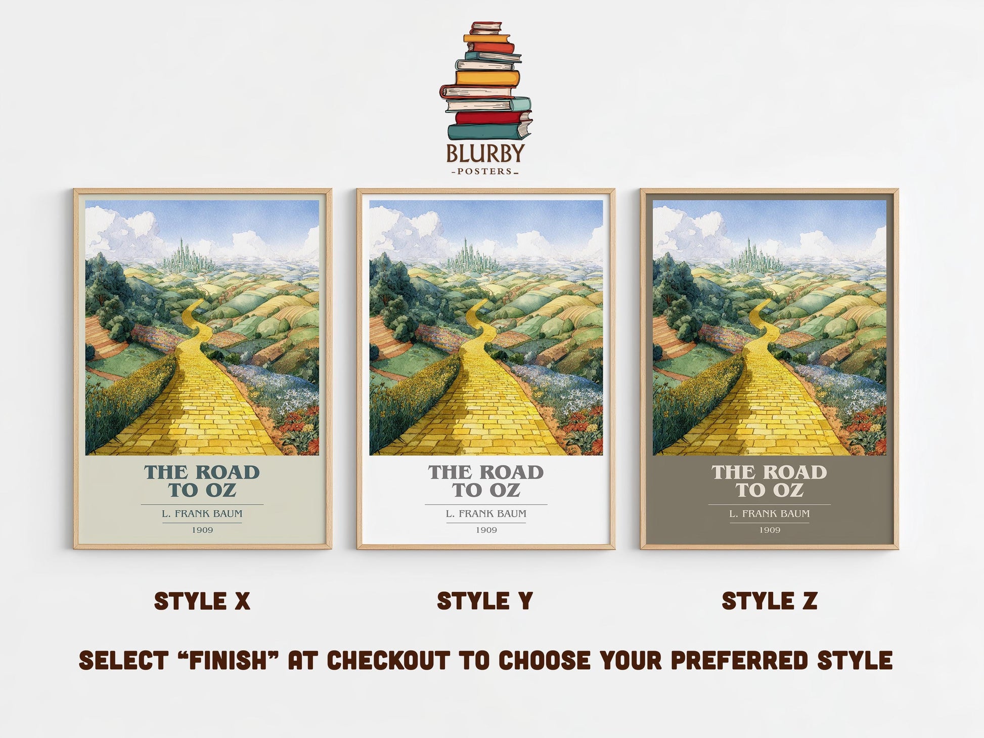 The Road to Oz by L. Frank Baum | Book Poster | Literary Art Gift For Book Lover | Novel Inspired Wall Art | Free Delivery