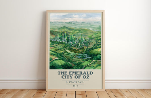 The Emerald City of Oz by L. Frank Baum | Book Poster | Literary Art Gift For Book Lover | Novel Inspired Wall Art | Free Delivery