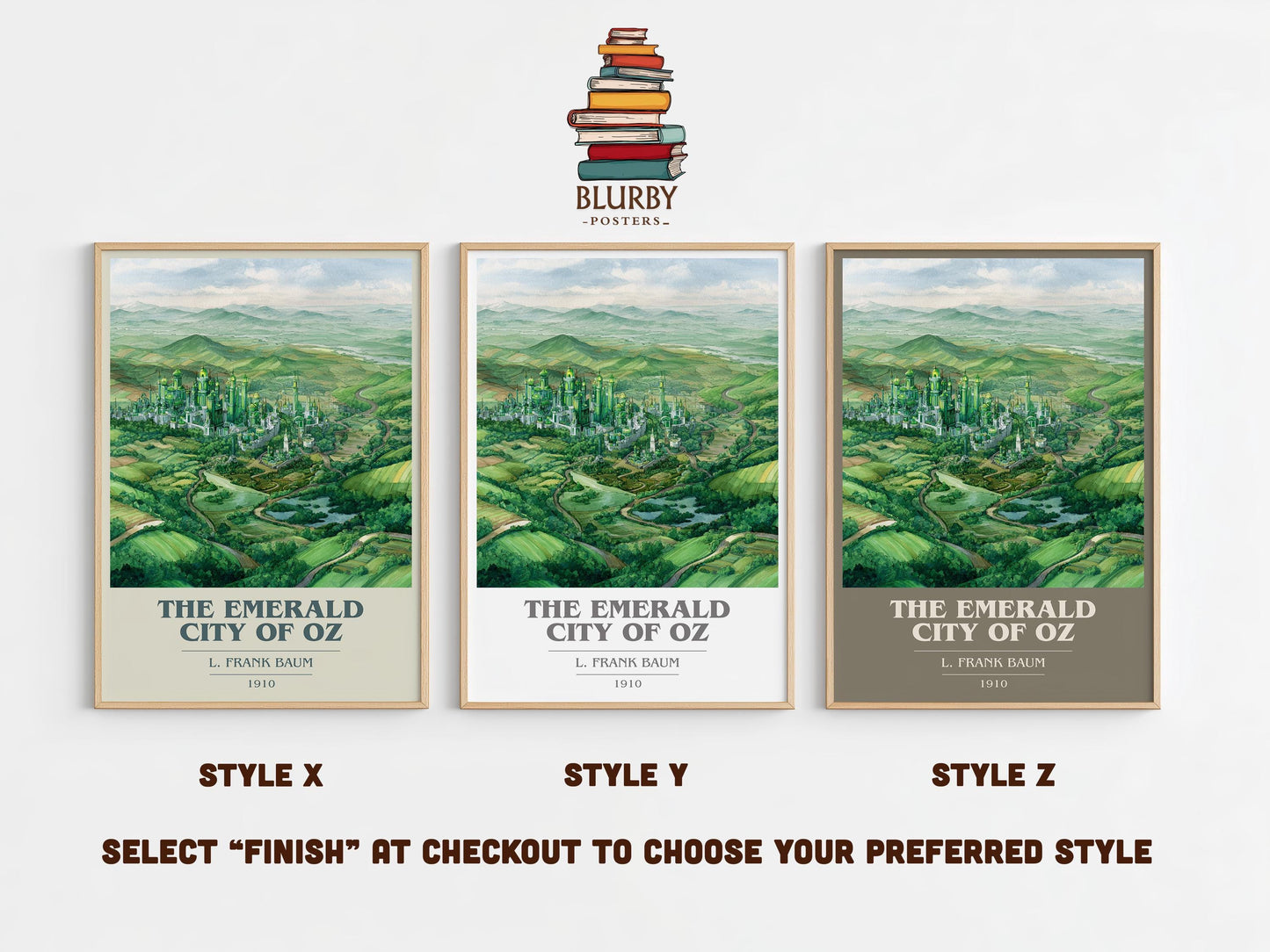 The Emerald City of Oz by L. Frank Baum | Book Poster | Literary Art Gift For Book Lover | Novel Inspired Wall Art | Free Delivery