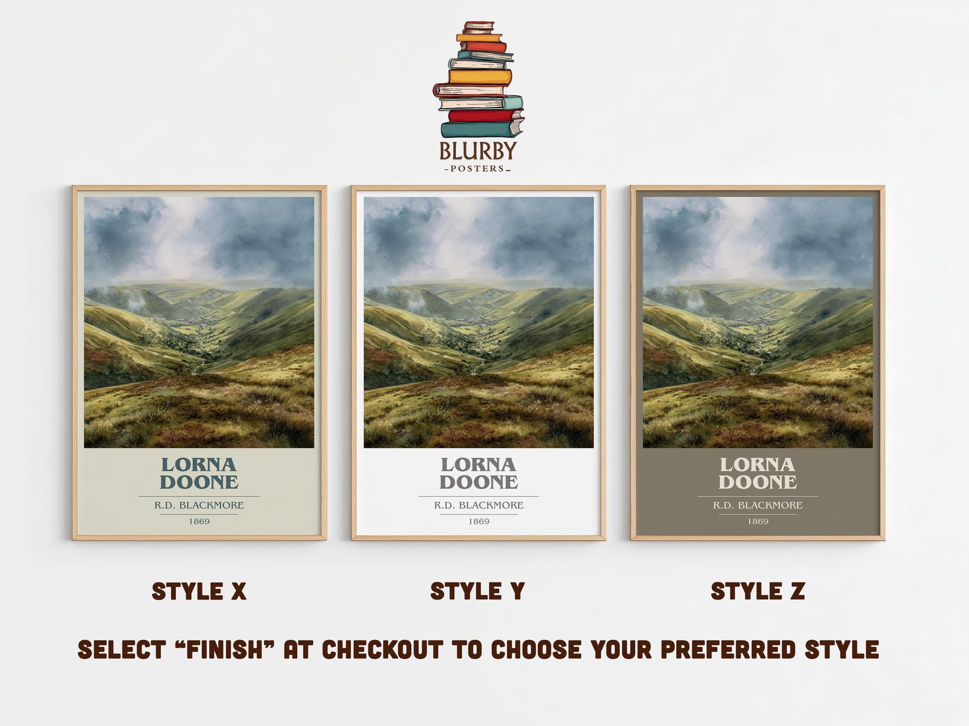 Lorna Doone book cover poster colour and style options – R.D. Blackmore book art