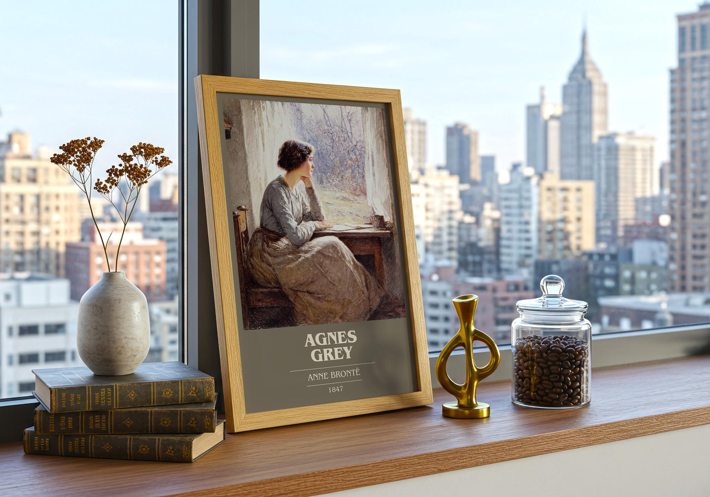 Agnes Grey book cover book poster framed on wall – historical fiction wall art